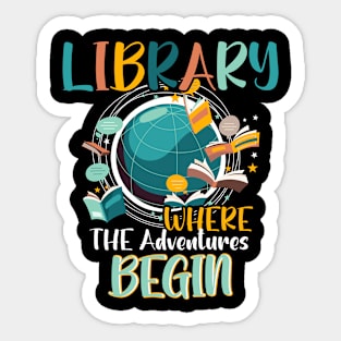 Library Books Where Adventure Begins - Librarian Reader Sticker